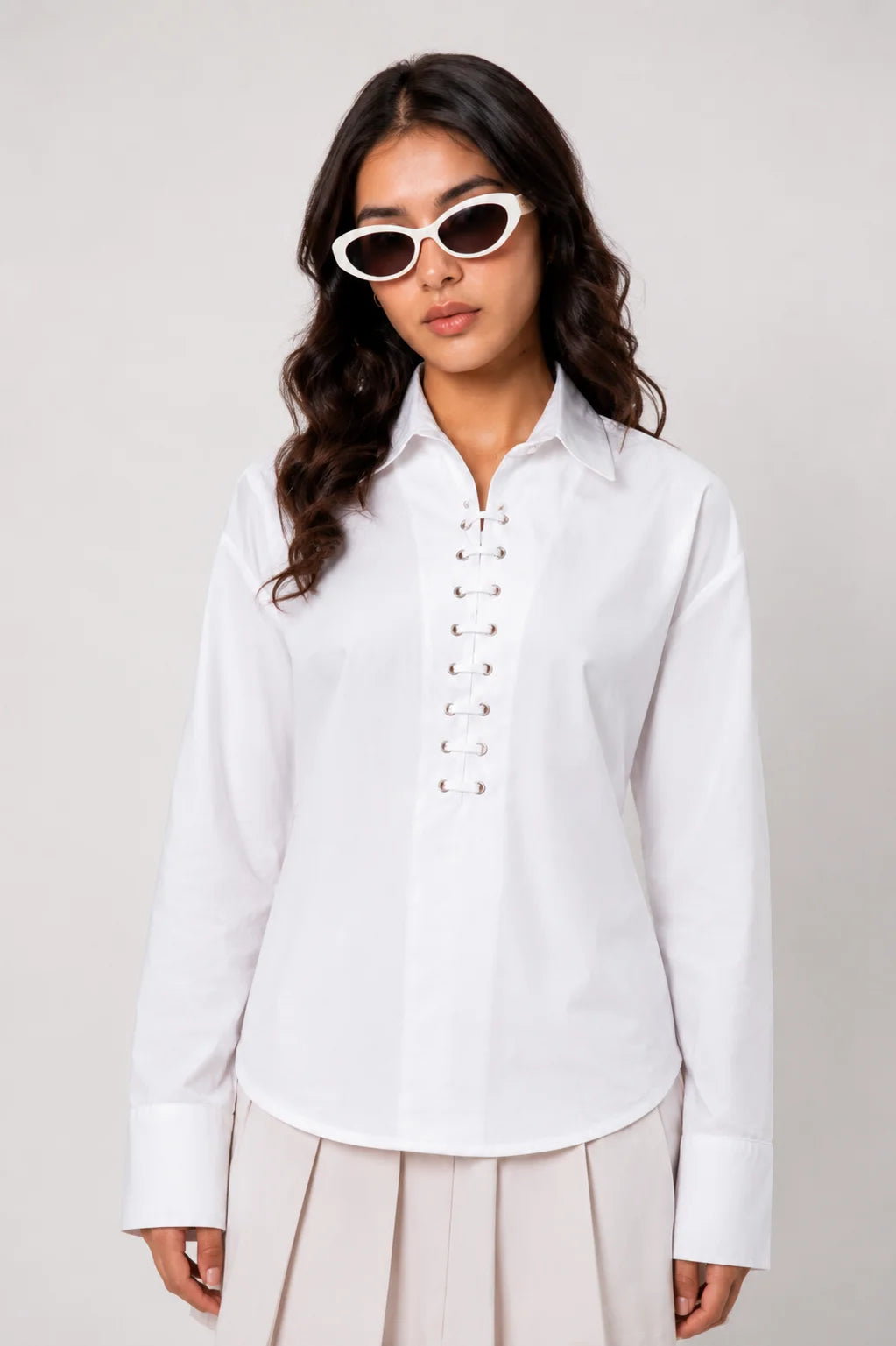 CAMISA POPELINA LACE UP B-M 8535