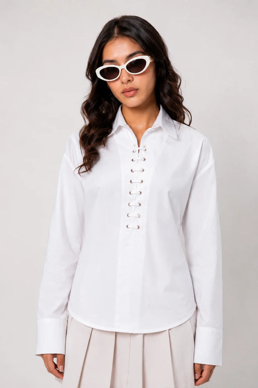 CAMISA POPELINA LACE UP B-M 8535