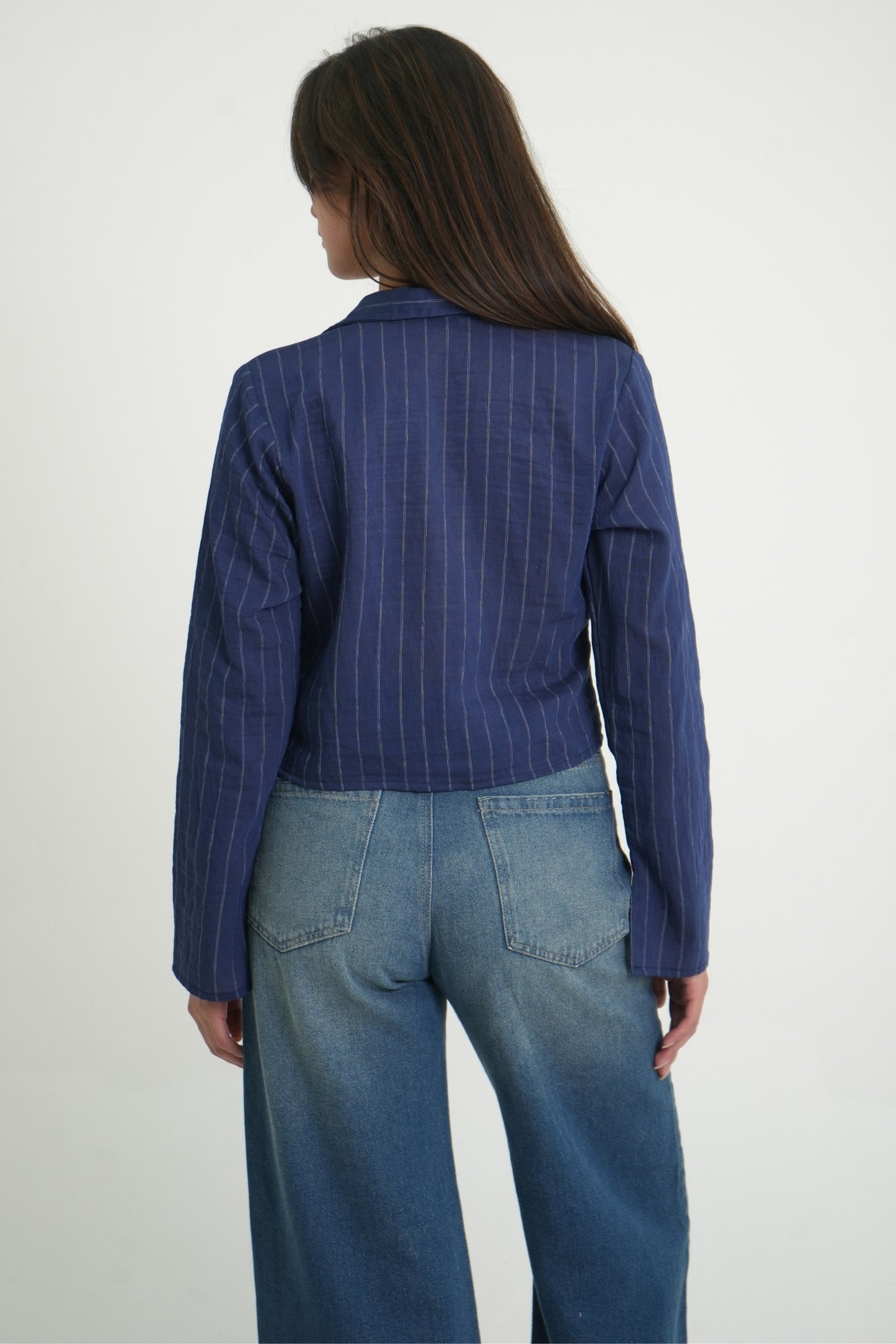 CAMISA RAYAS LACE UP 7877