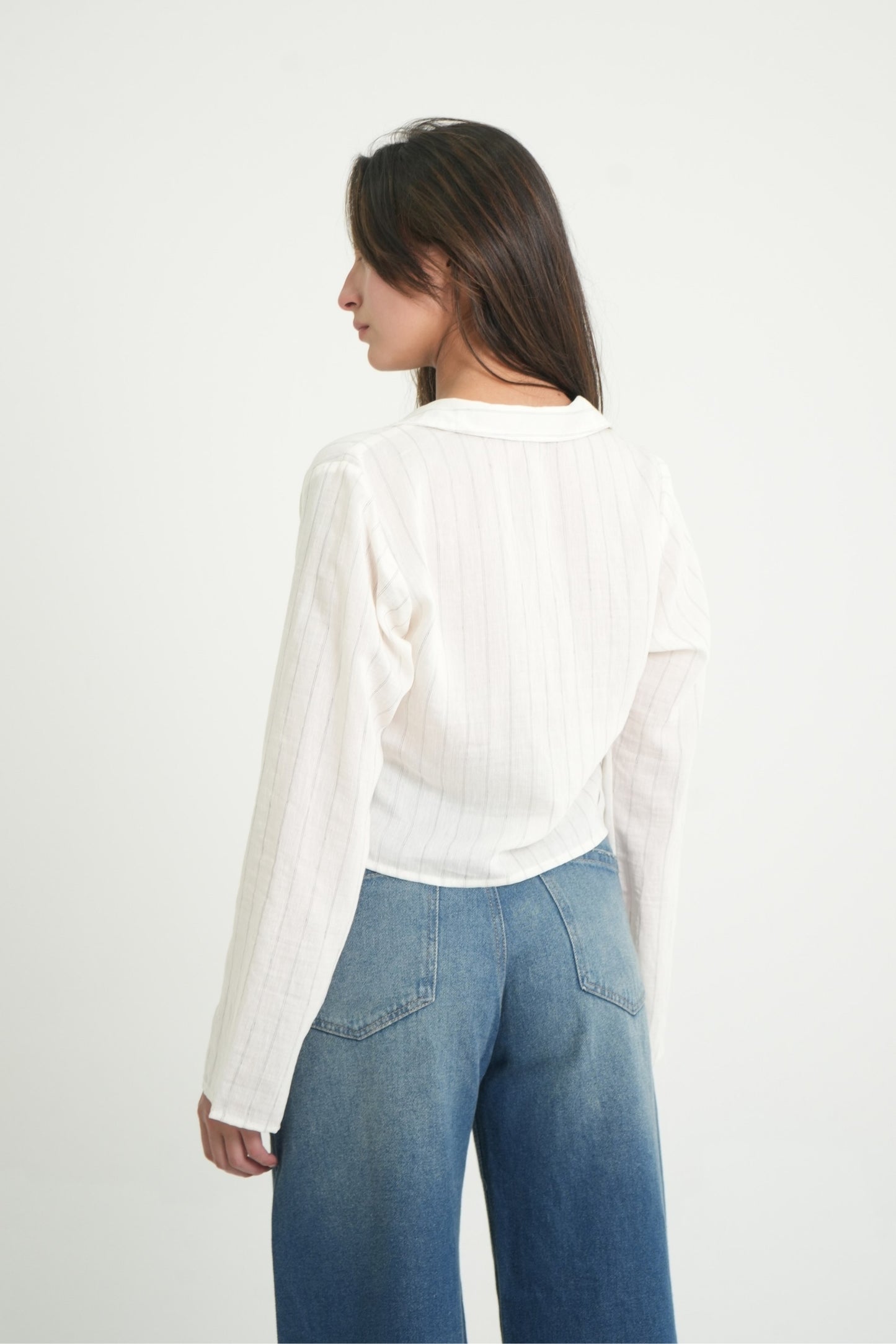 CAMISA RAYAS LACE UP 7877