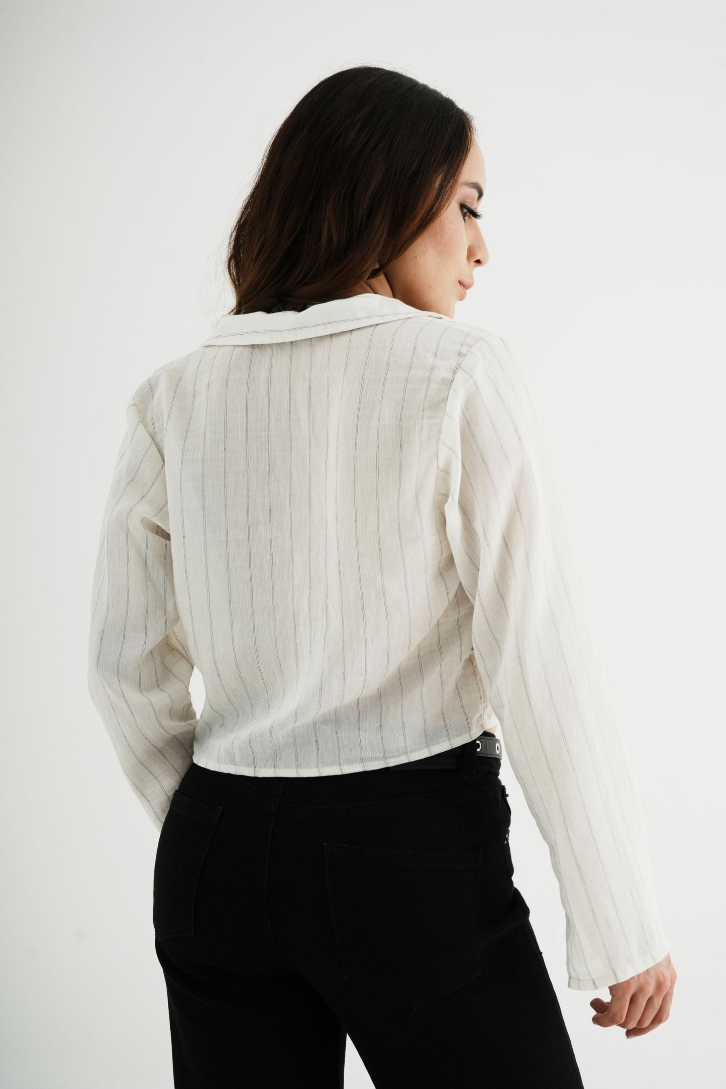 CAMISA RAYAS LACE UP 7877