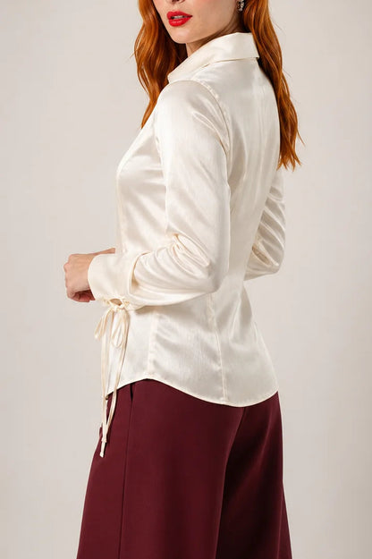 CAMISA SATIN PLISADA B-M 8416