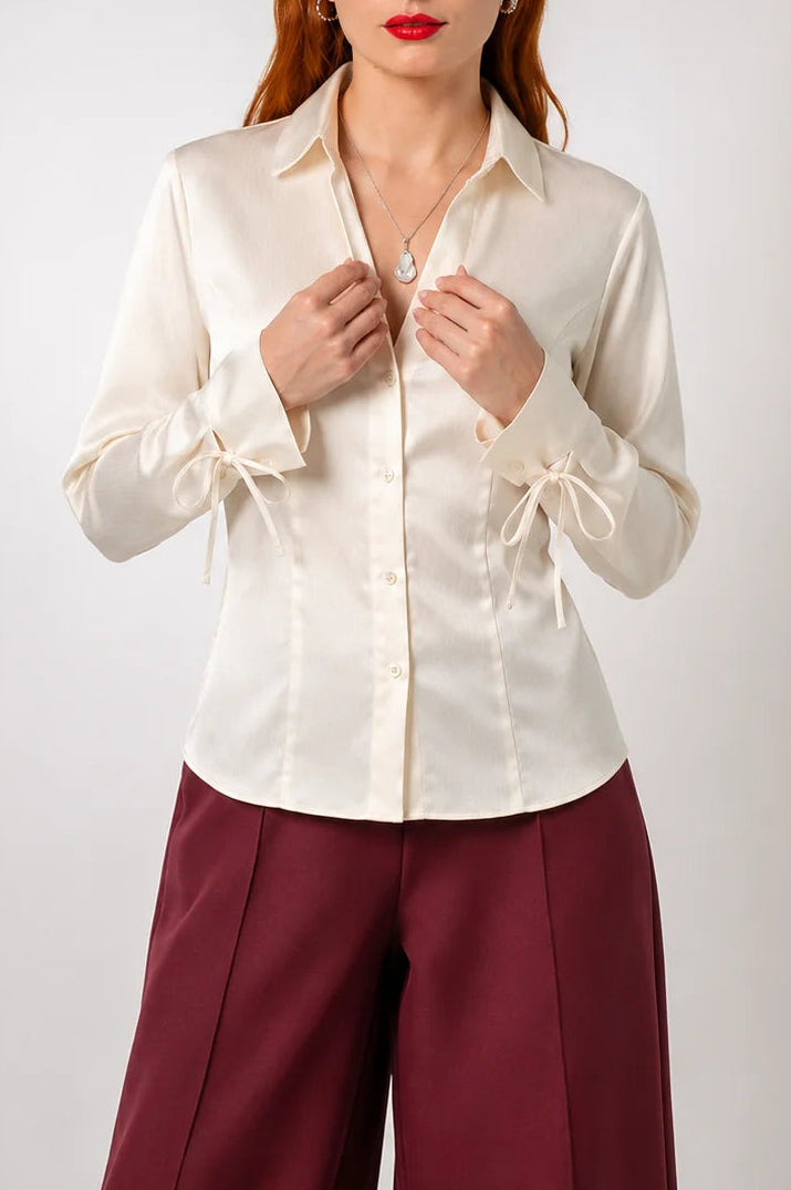 CAMISA SATIN PLISADA B-M 8416