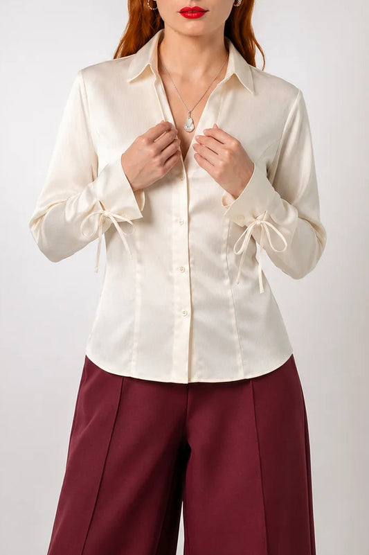 CAMISA SATIN PLISADA B-M 8416