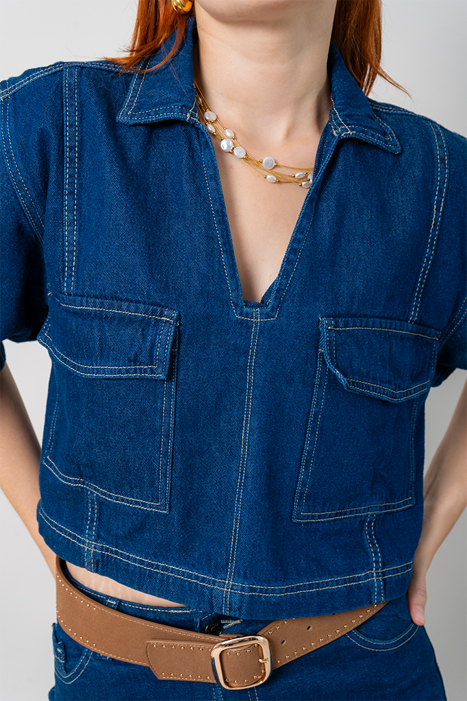 CAMISA CROPEED DENIM B-C 8310
