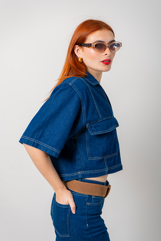 CAMISA CROPEED DENIM B-C 8310