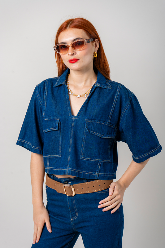 CAMISA CROPEED DENIM B-C 8310