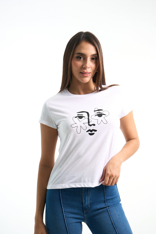 CAMISETA BASICA FLOWER FACE