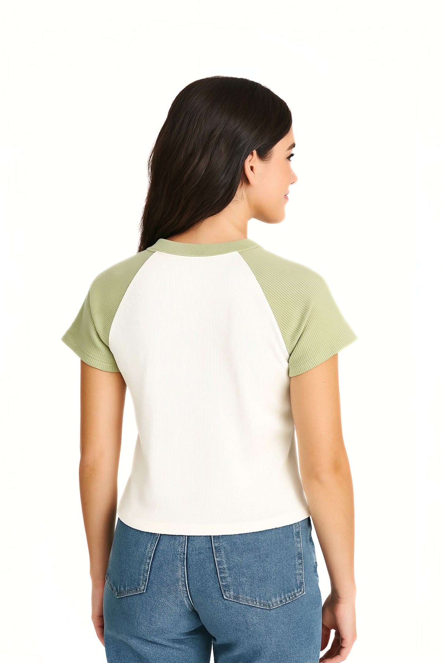 CAMISETA CROP COMBINADA STOESSEL