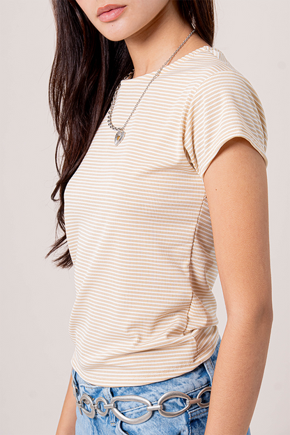 CAMISETA SLIM FIT RAYAS T-M 8495