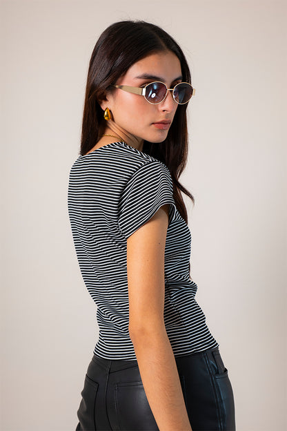 CAMISETA SLIM FIT RAYAS T-M 8495.