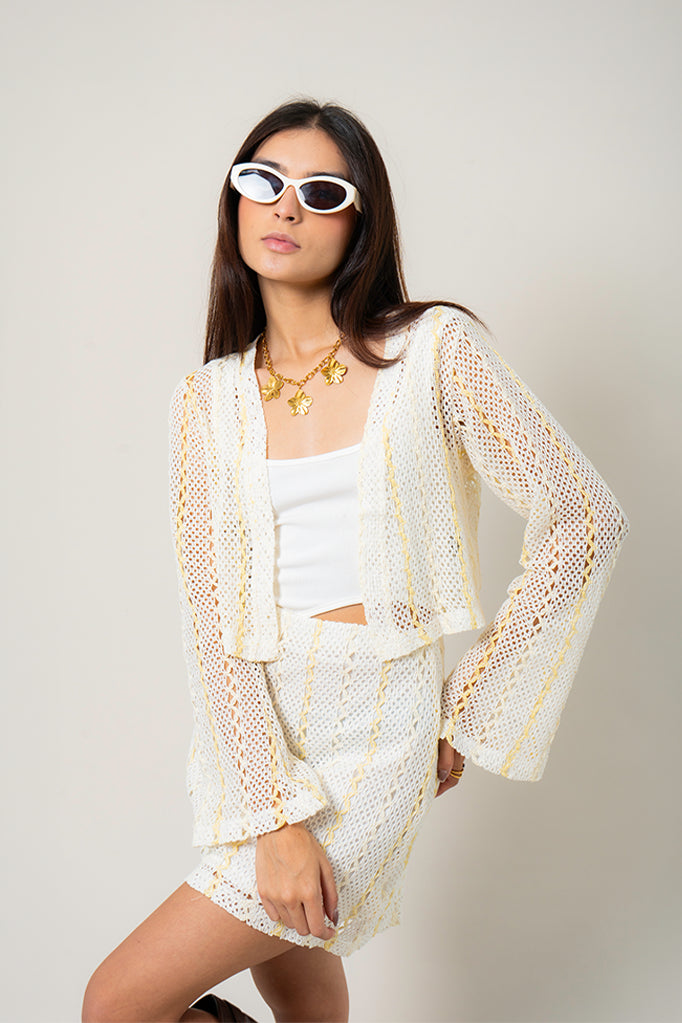 CARDIGAN EFECTO CROCHET B-M 9377.