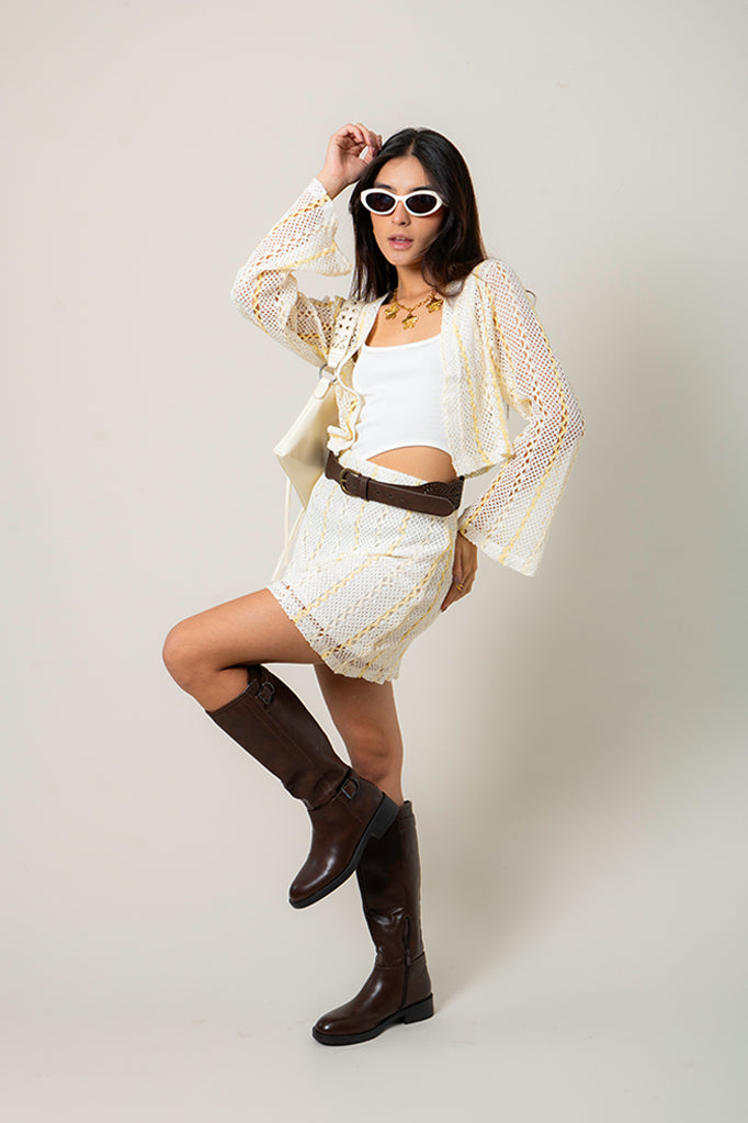 CARDIGAN EFECTO CROCHET B-M 9377.
