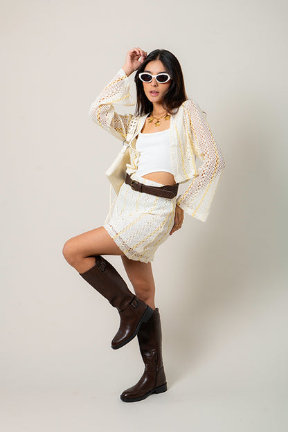 CARDIGAN EFECTO CROCHET B-M 9377.