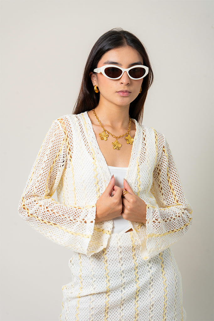 CARDIGAN EFECTO CROCHET B-M 9377.
