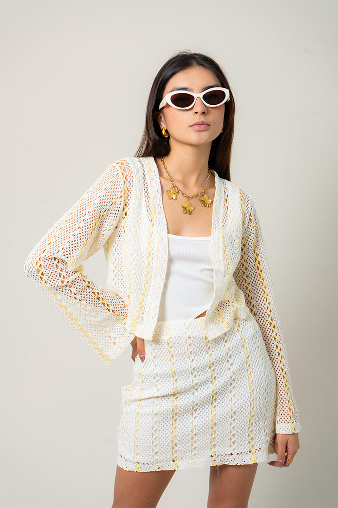 CARDIGAN EFECTO CROCHET B-M 9377.