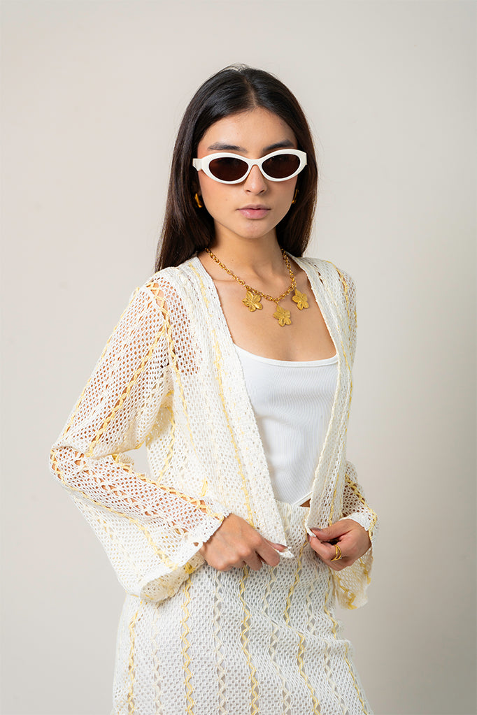 CARDIGAN EFECTO CROCHET B-M 9377.