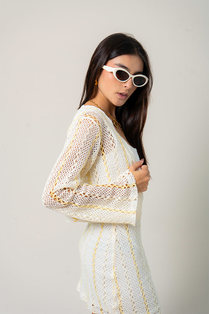 CARDIGAN EFECTO CROCHET B-M 9377.