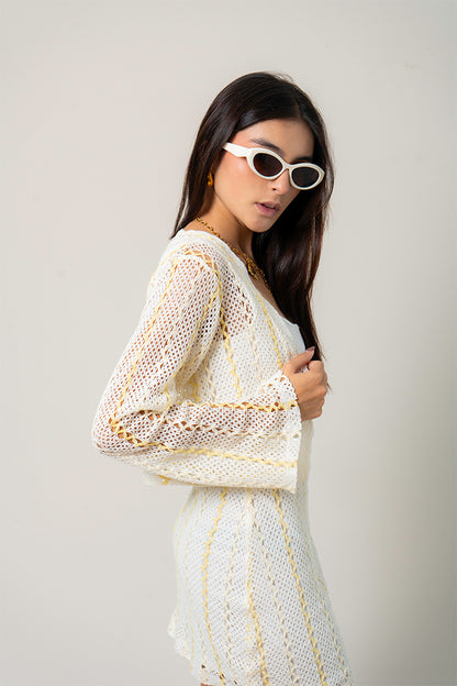 CARDIGAN EFECTO CROCHET B-M 9377.