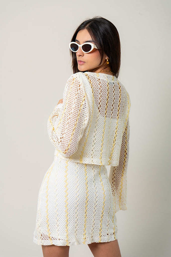 CARDIGAN EFECTO CROCHET B-M 9377.