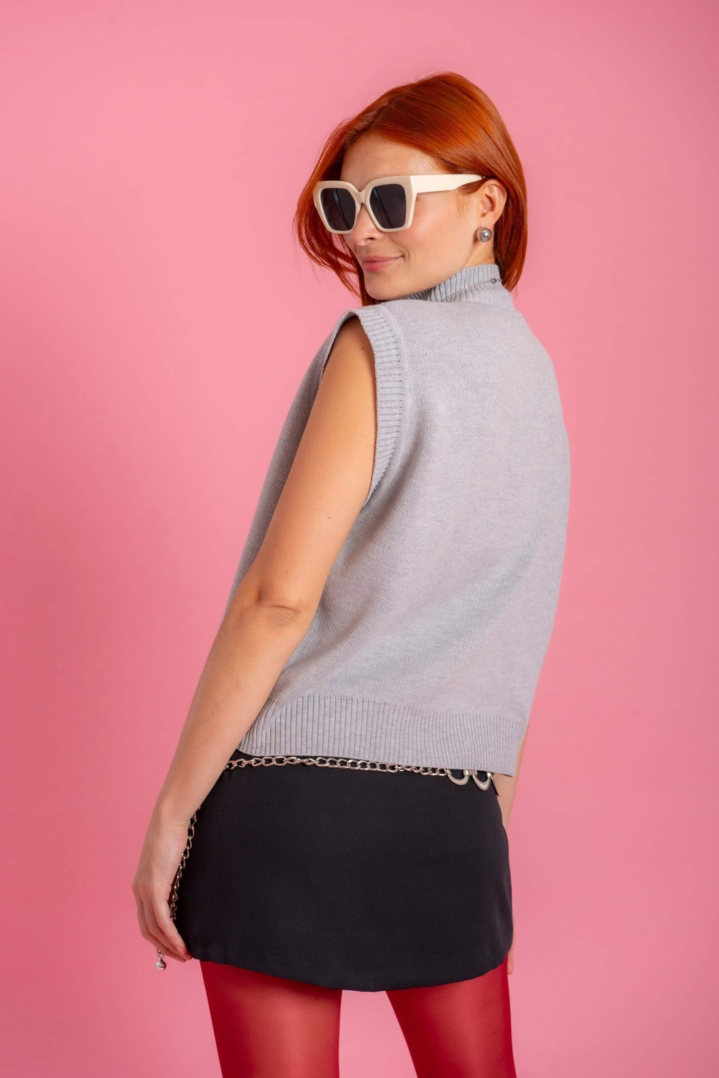 CHALECO TEJIDO CUELLO ALTO 8363