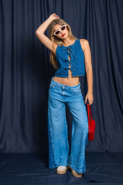 BHV CHALECO LACE UP DENIM 7557