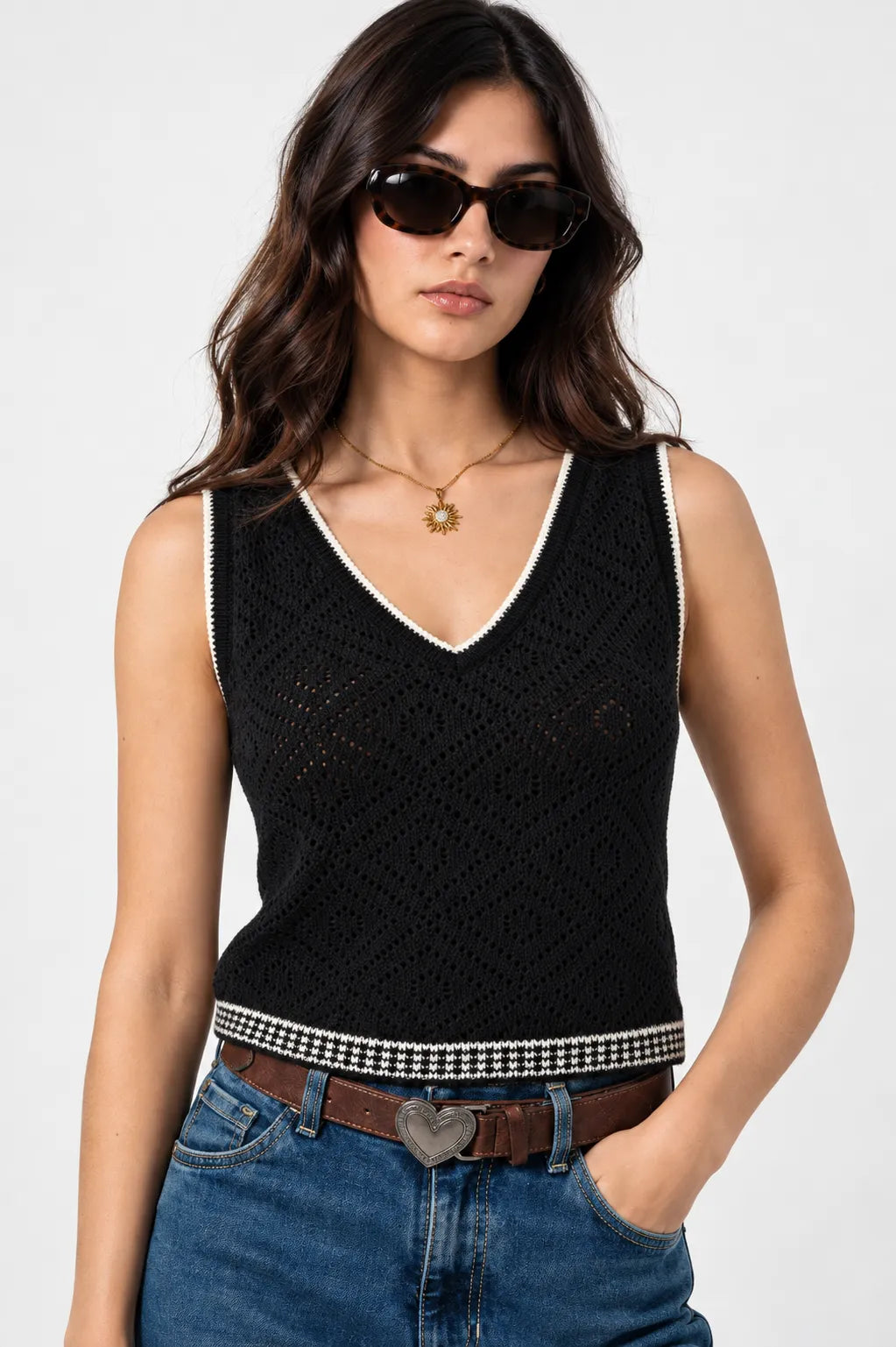 CHALECO TEJIDO CROCHET 7267