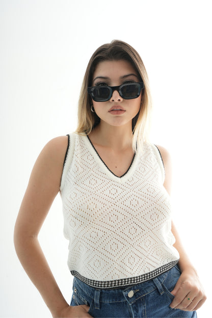 CHALECO TEJIDO CROCHET 7267