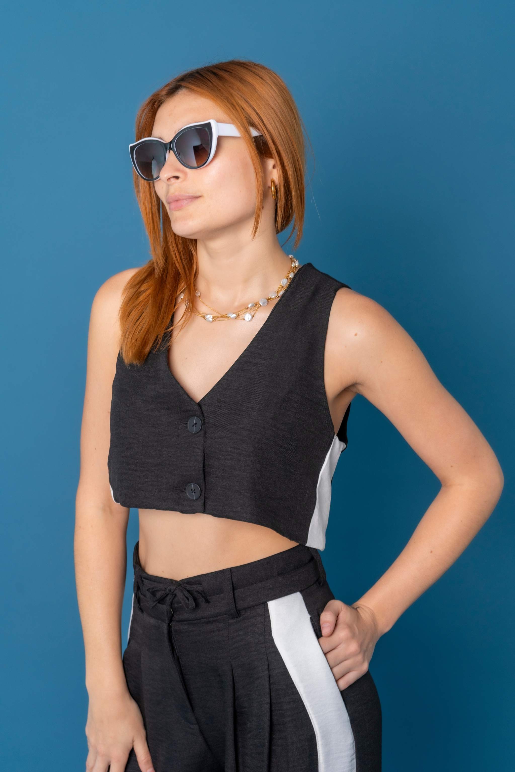 CHALECO VESTIR CONTRASTE | FREE SPIRIT Tienda de Ropa para Mujer