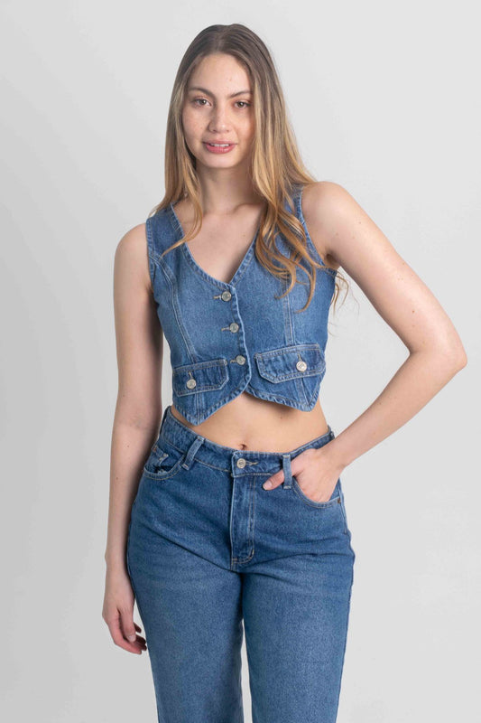 CHALECO DENIM VIVIAN ONE