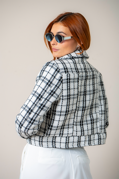 CHAQUETA BIKER TWEED E-F 8394