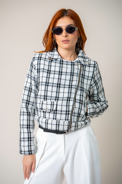 CHAQUETA BIKER TWEED E-F 8394