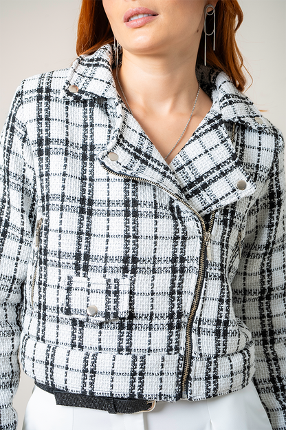 CHAQUETA BIKER TWEED E-F 8394
