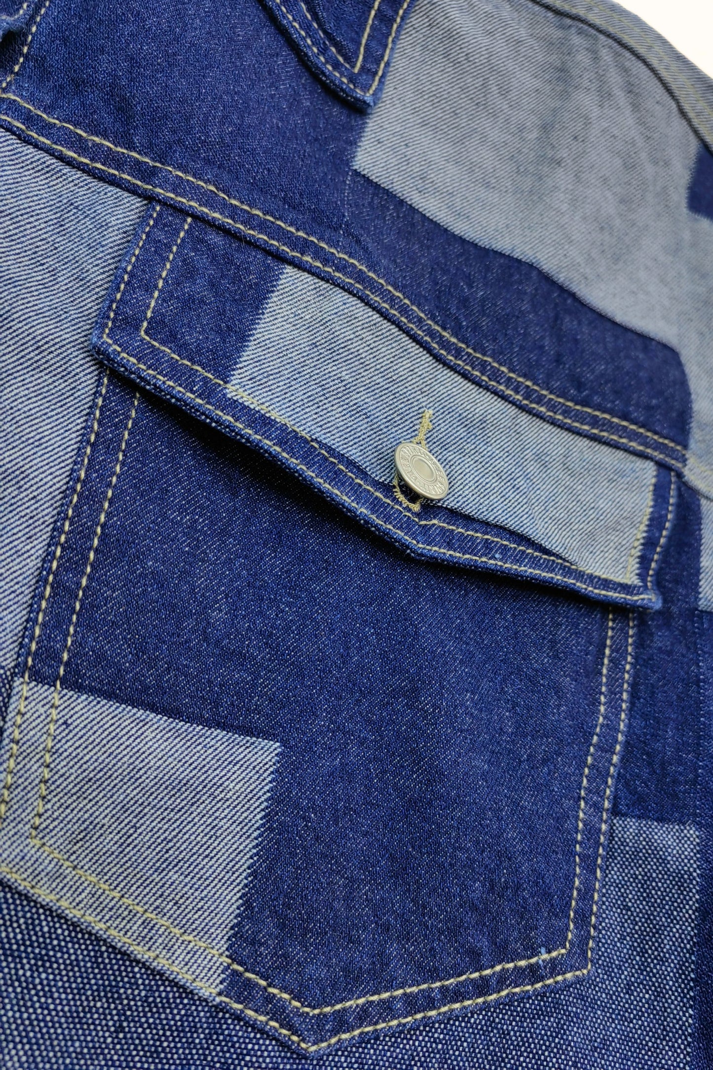 CHAQUETA CORTA DENIM PATCHWORK 7130