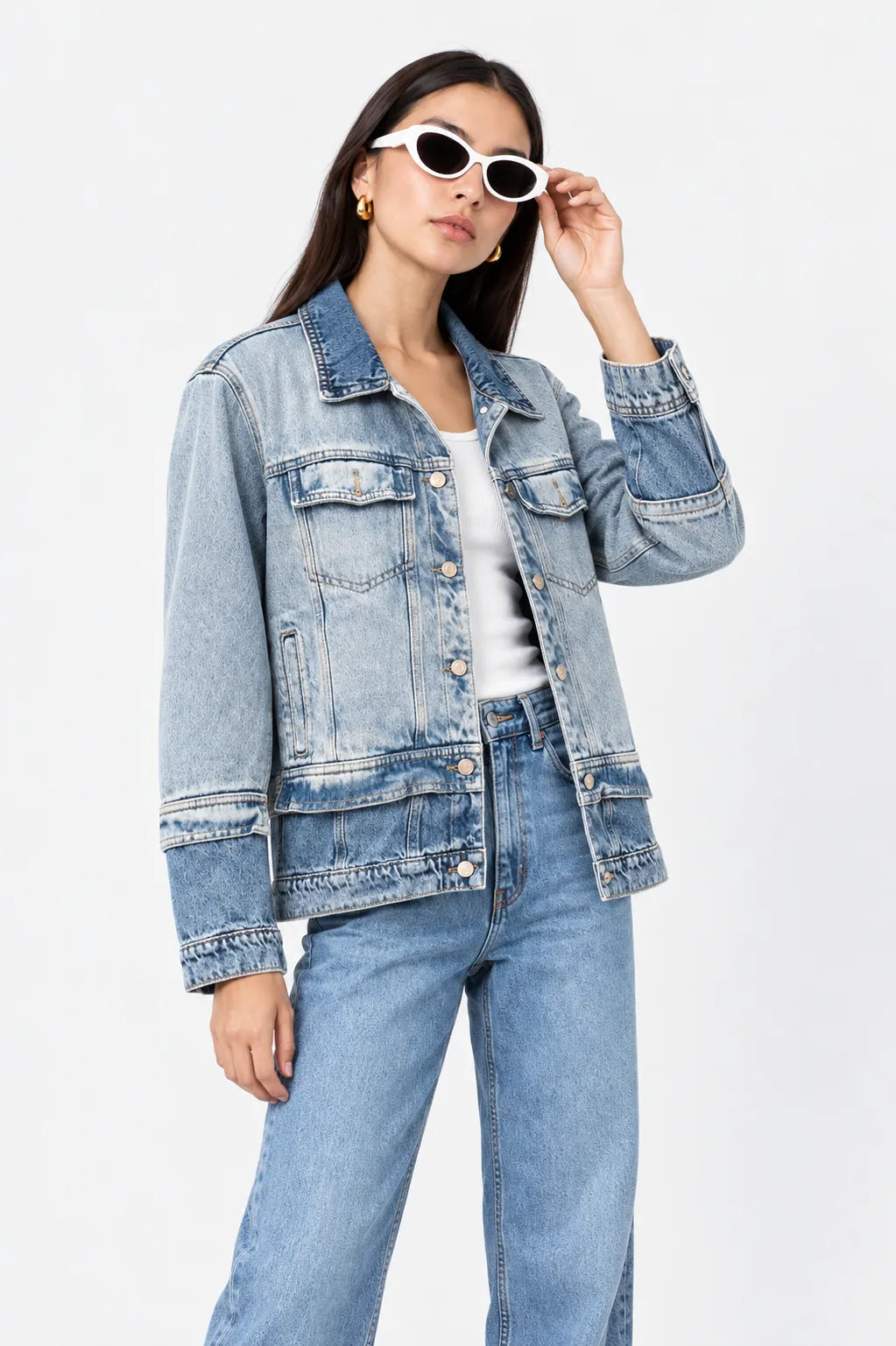 CHAQUETA DENIM CONTRASTE E-C 8603