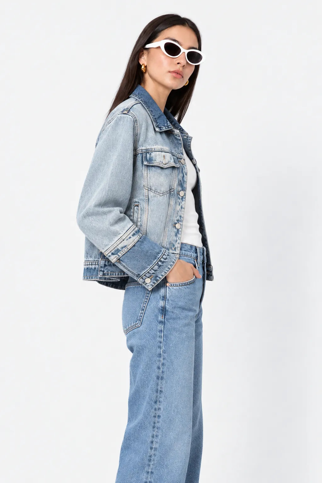CHAQUETA DENIM CONTRASTE E-C 8603