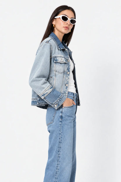 CHAQUETA DENIM CONTRASTE E-C 8603