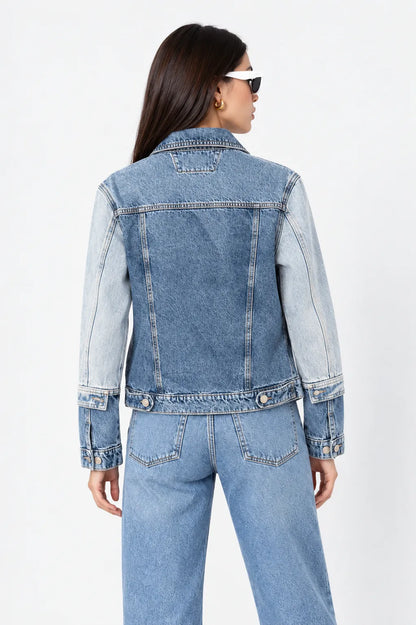 CHAQUETA DENIM CONTRASTE E-C 8603