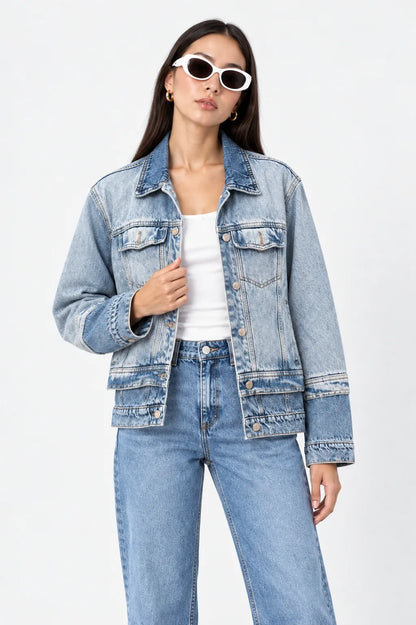 CHAQUETA DENIM CONTRASTE E-C 8603