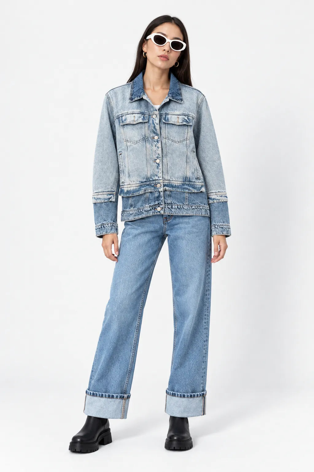CHAQUETA DENIM CONTRASTE E-C 8603