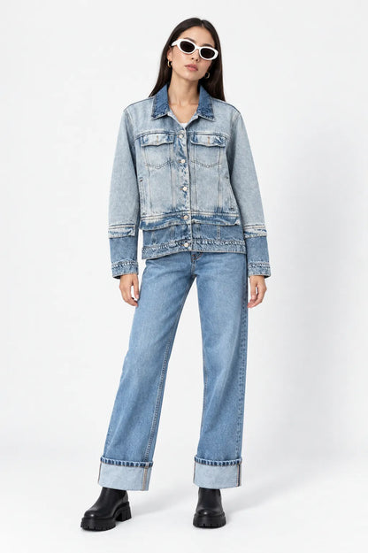 CHAQUETA DENIM CONTRASTE E-C 8603