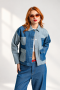 CHAQUETA DENIM PATCHWORK B-M 7553