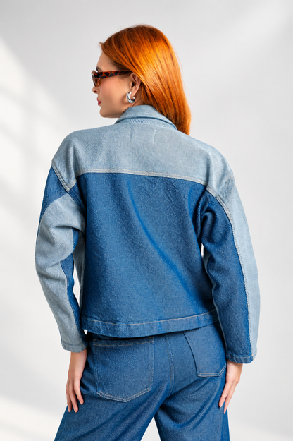 CHAQUETA DENIM PATCHWORK B-M 7553