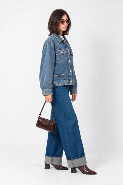 CHAQUETA FLECOS DENIM G-F 10087