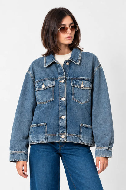 CHAQUETA FLECOS DENIM G-F 10087