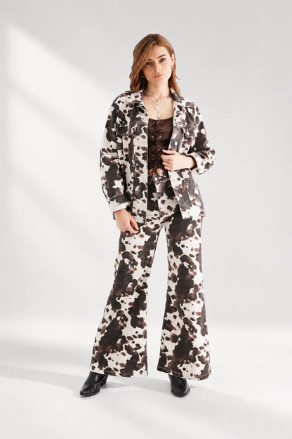 CHAQUETA OVERSIZE COW PRINT 7367