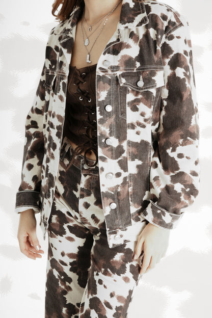CHAQUETA OVERSIZE COW PRINT 7367