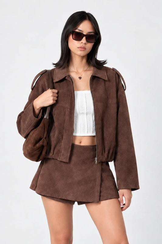 CHAQUETA OVERSIZE SUEDE G-F 8454