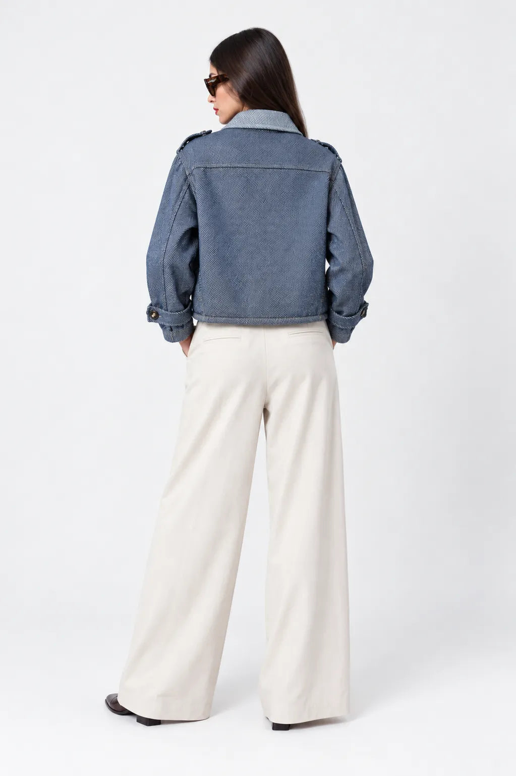 CHAQUETA TRENCH CORTA DENIM B-F 8250