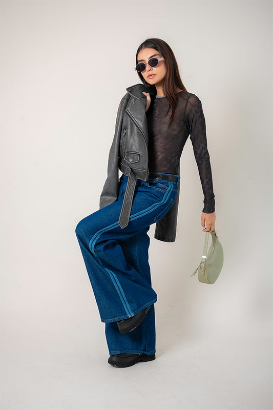 24 CHAQUETA BIKER EFECTO PIEL DESGASTADO